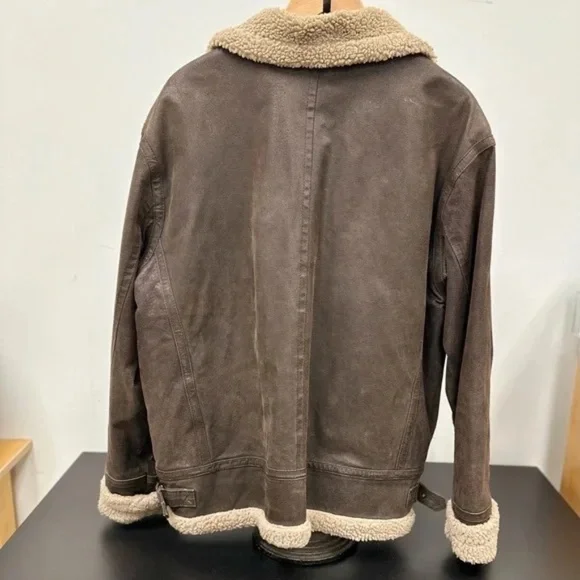 Royal Air Force XL men’s B3 style genuine leather, shearling jacket EUC - Picture 9 of 16